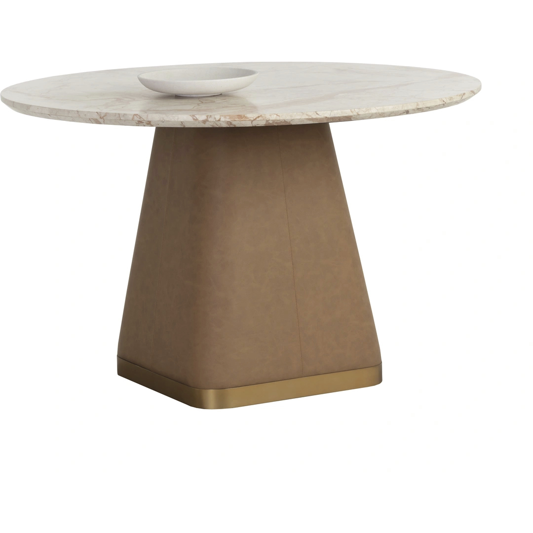 Bronwyn 48 X 29.75 inch Cream / Cognac Dining Table